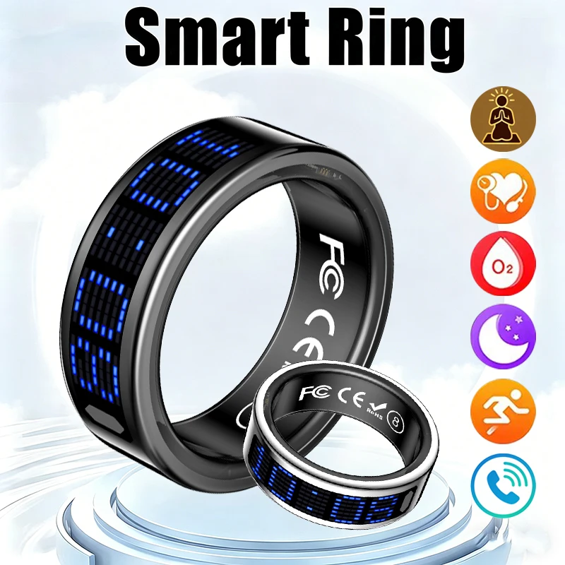 Health Monitors - New Smart Ring Blue LED Display