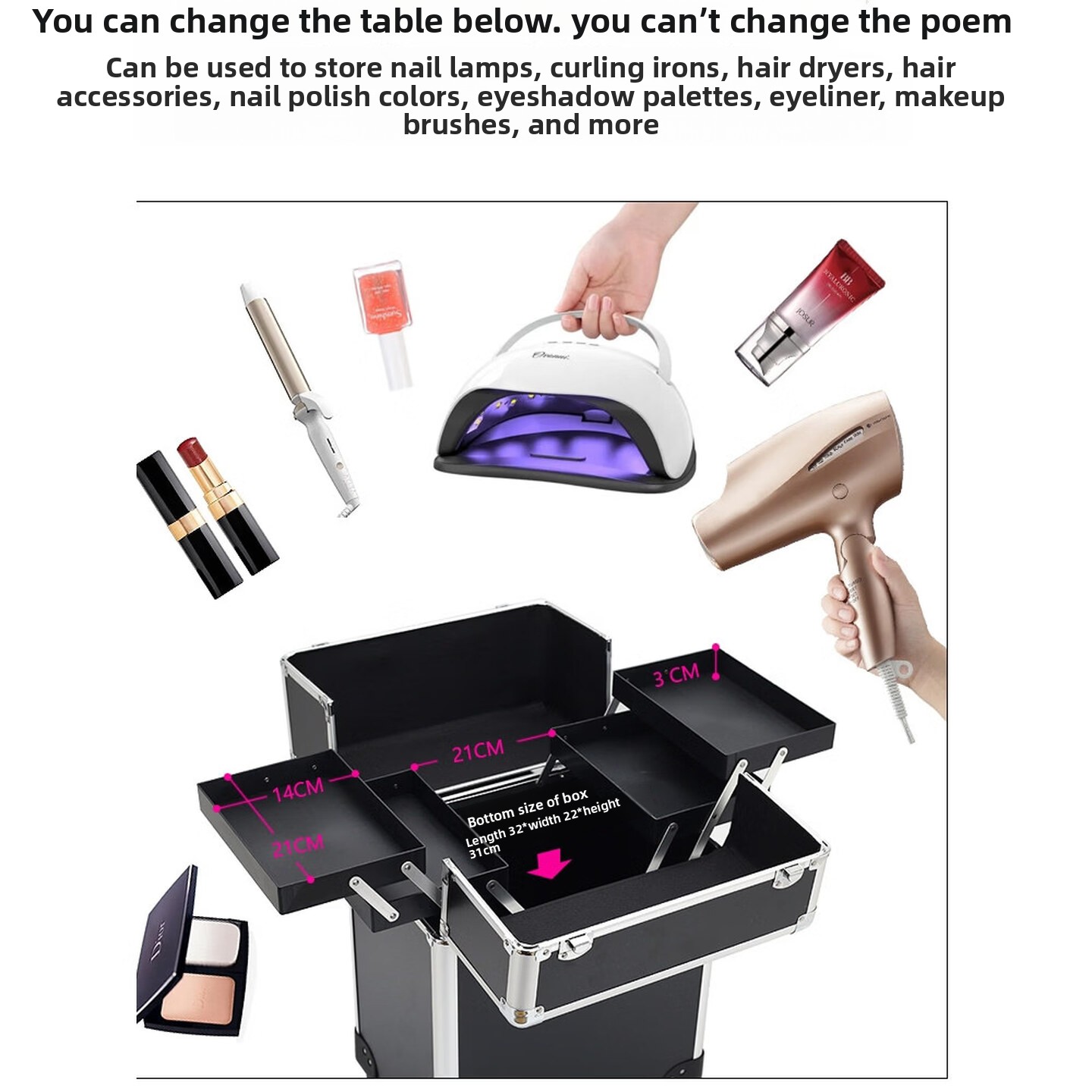 Rolling Makeup Case, Lockable  - Makeup 评论和价格