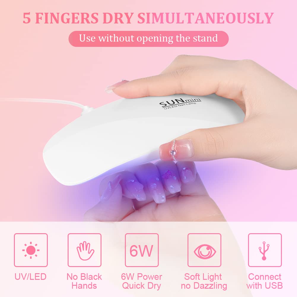 Portable 6 LED UV Nail Lamp 6W - Nail Art 评论和价格
