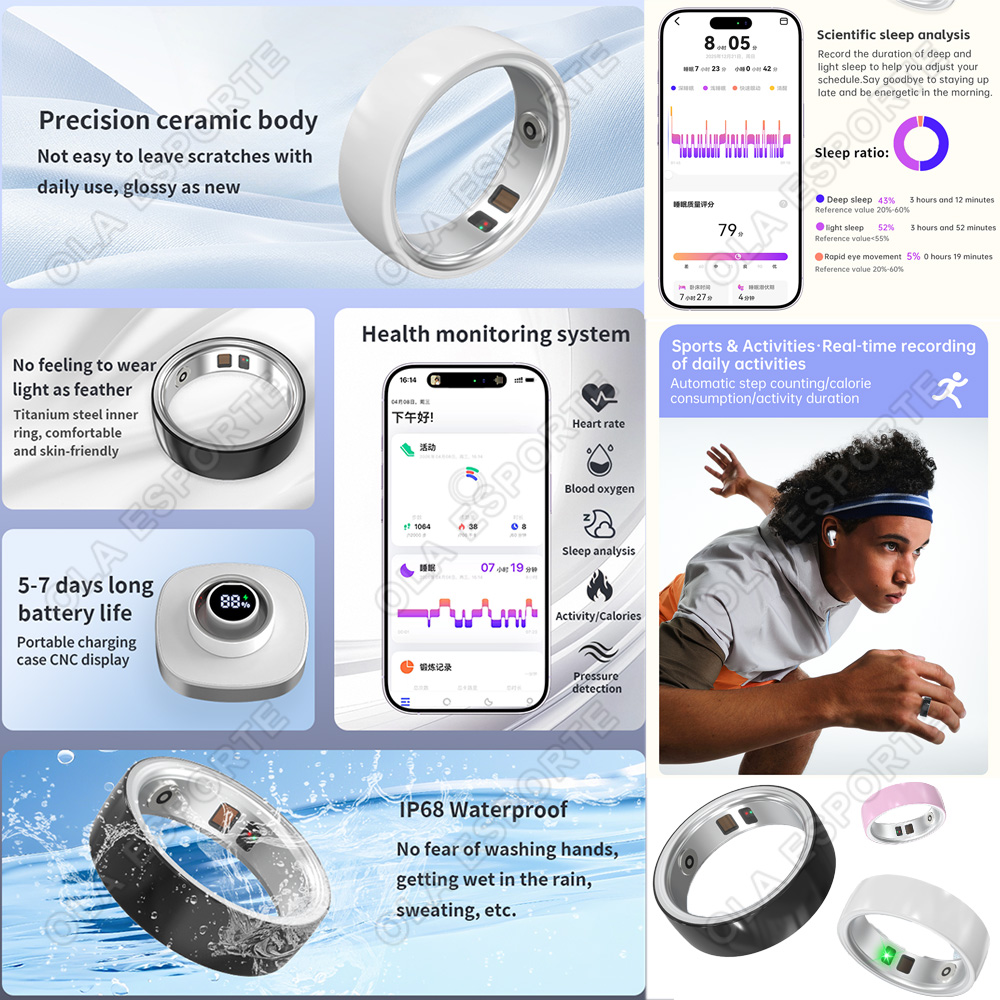 Ceramic Smart Ring Heart Rate  - Health Monitors 评论和价格