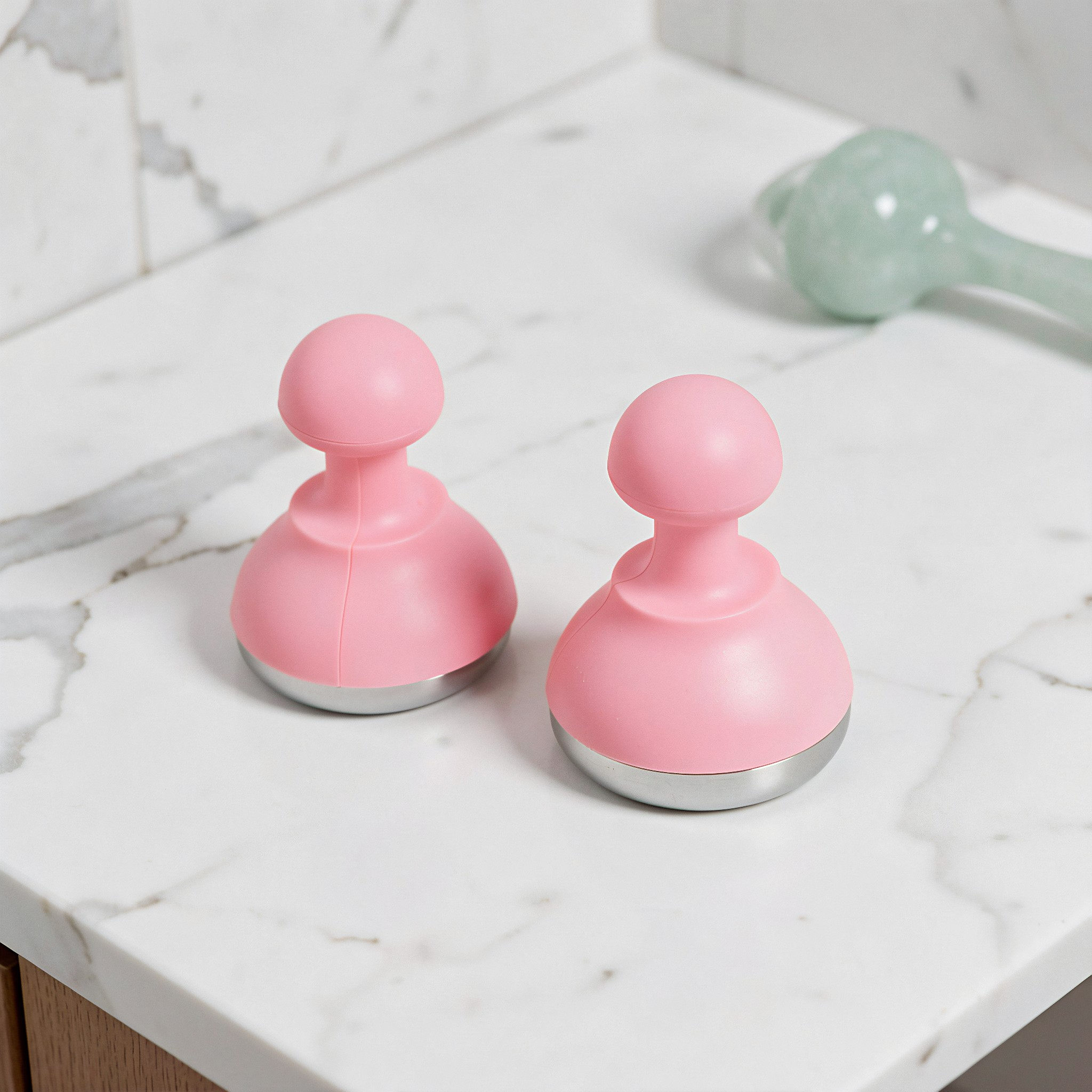 2Pcs Pink Ice Facial Massager  - Face Ice Roller Puffiness 评论和价格